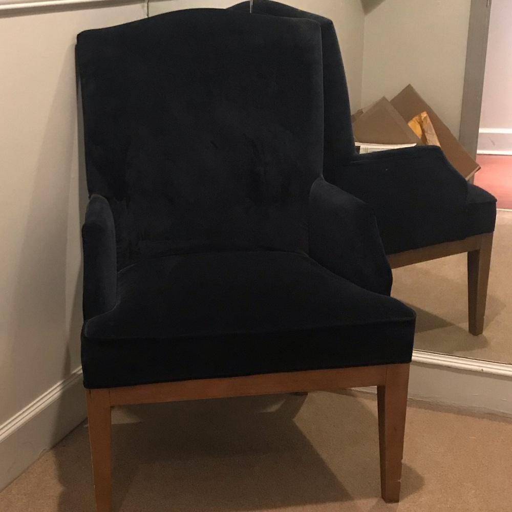 Dark blue velvet chair